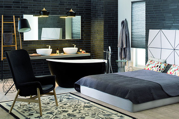 Спальня с ванной комнатой